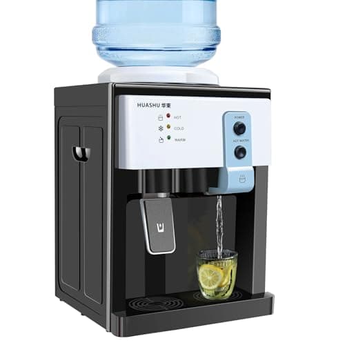 5 Gallon Hot and Cold Water Dispenser, Countertop Water Dispenser, Top Loading Hot & Cold Water Cooler Dispenser with 3 Temperature Settings,for Office, in The Desk Bedside Cabinet, Tea Table, Bar