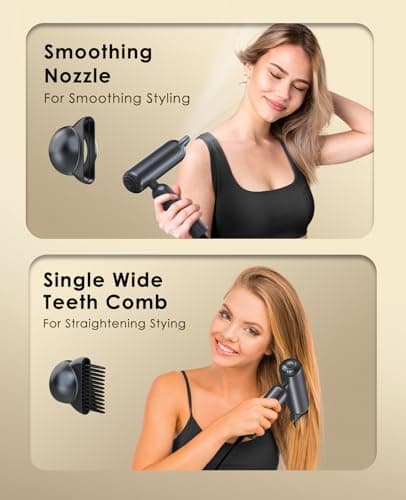 Foldable Hair Dryer for Travel - Global Voltage with Auto-Sensing, 1B Plasma Particles, 200times/s Temp Control, Portable Blow Dryer with Single-Sided Comb, Gray 7