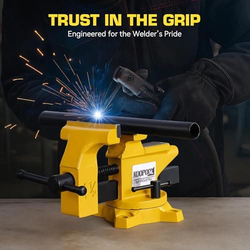 4.5" Bench Vise, Heavy Duty Cast Iron, Rotating Base, Corrosion-Resistant Finish, Ideal for Woodworking, DIY, Welding (4.5") 9