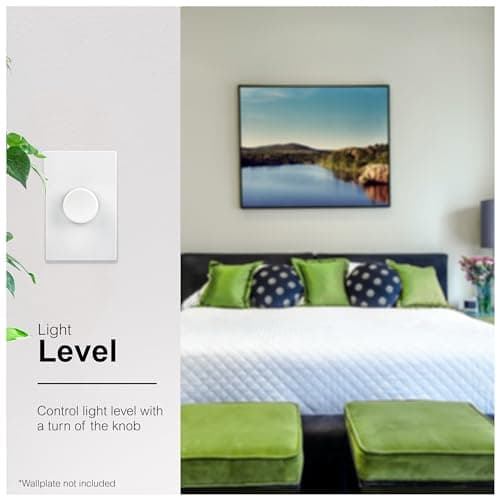 GE Single Pole Rotating Dimmer Switch, Rotate On/Off, Use with Dimmable LED, CFL, and Incandescent Bulbs, Includes Two Knob Colors, UL Listed, White/Light Almond, 18021 5