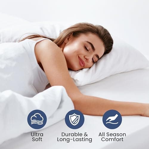 Yuurom Queen Fitted Sheet Only, Corner Straps Ultra Soft Brushed Microfiber Hotel Quality Bottom Sheet, Deep Pocket Fits 8-14 inches Mattresses, Luxury Durable Sheets for Queen Size Bed, White 6