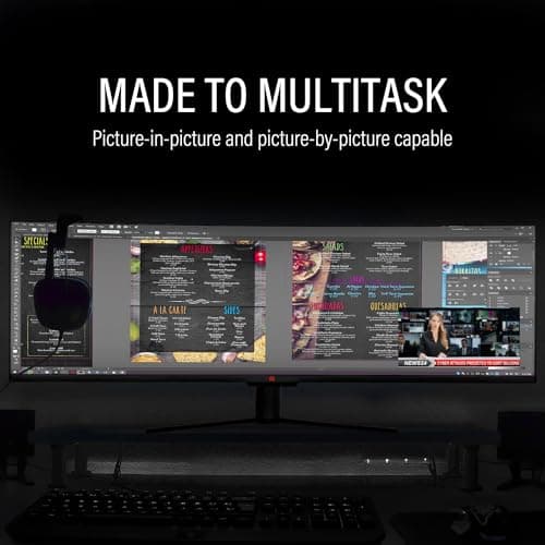 Deco Gear 49" Curved Ultrawide Gaming Monitor, 32:9, 144 Hz, 3840x1080 with Extended Mouse Pad 6