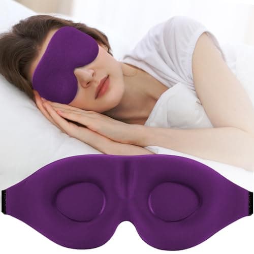 ZGGCD Sleep Mask for Side Sleeper, Light Blocking Sleeping Eye Mask for Women Men, 3D Contoured Cup Night Blindfold, Luxury Eye Cover Eyeshade with Adjustable Strap for Travel, Nap, Purple