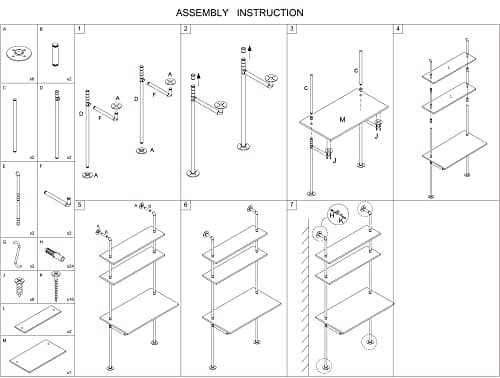 MAIKAILUN White and Gold Desk, 36" Ladder Desk, Wall Mount Computer Writing Table Pipe Shelf Shelving Mini Narrow Industrial Modern for Small Spaces(36x20x81) 7