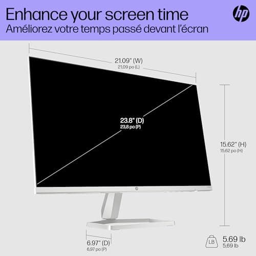 HP Series 5 24 inch FHD Monitor, Full HD Display (1920 x 1080), IPS Panel, 99% sRGB, 1500:1 Contrast Ratio, 300 nits, Eye Ease with Eyesafe Certification, 524sa (2024) 8