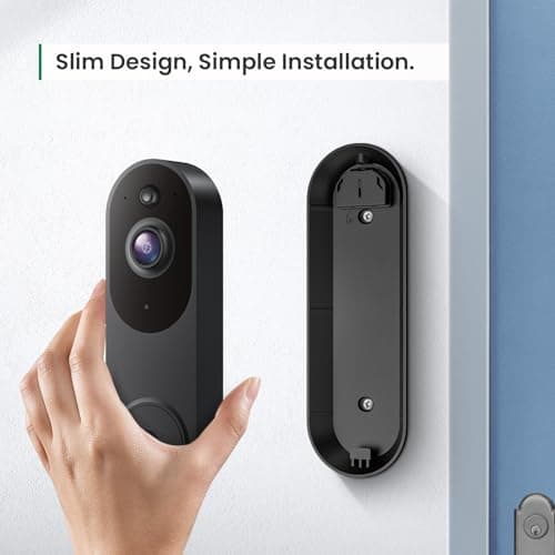 GridTera Smart Video Doorbell Camera Wireless, AI Human Detection and Instant Alerts, Night Vision, 2-Way Audio, Battery Powered, Cloud Storage Sold Seperately, 2.4G WiFi (Chime not Included) 7