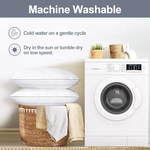 Cosmoluxe Hotel Collection Pillows Queen Size Set of 2, Soft Down Alternative Pillows 2 Pack for Back and Side Sleepers, 20 x 28 Inches 6