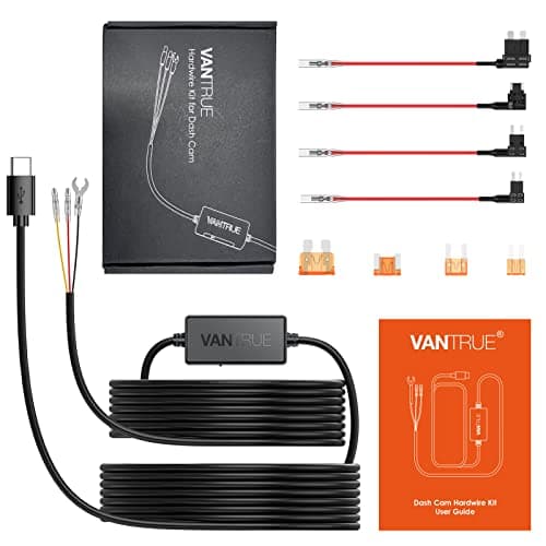 Vantrue 11.5ft USB-C Hardwire Kit (12V–24V to 5V) with Acc Functionality, Low Voltage Protection for N4(S)/N4 Pro(S)/N5(S)/N2X/E1 Pro/E360/ACE/E1 Lite/E2/S1 Pro(MAX) 6
