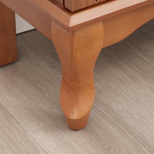 44" Small Lighted Glass Accent Curio Cabinet, Vintage China Cage with 2 Tempered Glass Doors & Adjustable Shelves, Acrylic Mirrored Pane, Elegant Wine Artwork Showcase Rack for Living Room (Dark Oak) 8