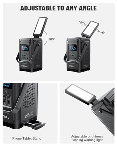 240W Portable Power Station 154Wh/48000mAh, 100W USB-C PD(Dual Way) LiFePO4 Battery Power Bank Station, 7 ports Solar Generator with LED and Stand for Camping, Home, Travel(Wall Charger Not Included) 7