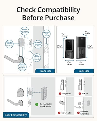 eufy Security Smart Lock C210, Keyless Entry Door Lock, Built-in WiFi Deadbolt, Smart Door Lock, No Bridge Required, Easy Installation, Touchscreen Keypad, App Remote Control, 4 AA Batteries Included 6
