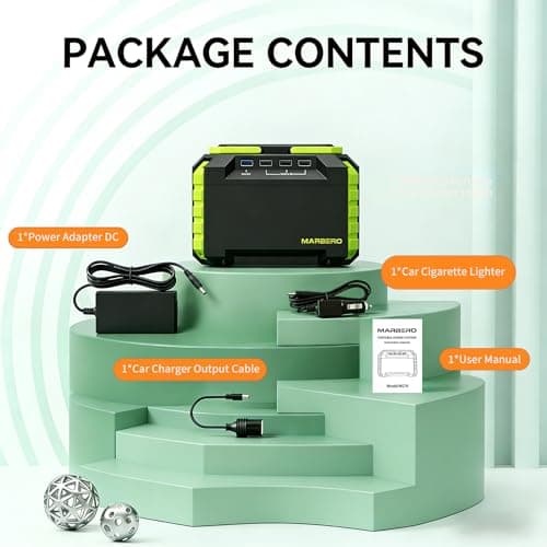 MARBERO Portable Power Station 150Wh Camping Solar Generator Laptop Charger Power Bank with AC Outlet 110V 150W Peak with 4*USB, 4*DC Ports, LED Flashlights for CPAP Home Camping Hurricane Emergency 6
