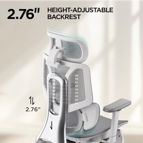 Hbada E3 Air Ergonomic Office Chair, Big and Tall Office Chair - with 3-Zone Dynamic Lumbar Support, 3D Adjustable Headrest, 3D Adjustable Armrests, Swivel, Grey(No Footrest) 9