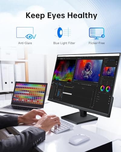 KTC 27 Inch Computer Monitor - QHD (2560 x 1440) Display, Up to 120Hz Monitor, IPS Panel, 123% sRGB, HDMI 2.0 x 2 & DP 1.4 x1, Adaptive Sync, Eye-Friendly Screen PC Monitors for Work Gaming, H27D9 6