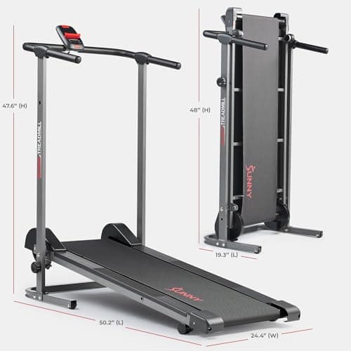 Sunny Health & Fitness Smart Manual Walking Treadmill, 300 LB Weight Capacity, Non-Electric, Fixed Incline, Compact & Foldable, Digital Monitor, Bluetooth Connection with SunnyFit App - SF-T1407SMART 6