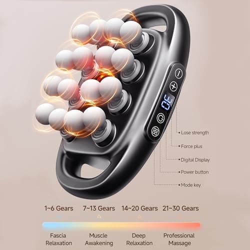 MEDAMOC Massage Gun, Deep Tissue Muscle Massager 16 Head Foot Back Handheld Fascia Massager-Gray 6