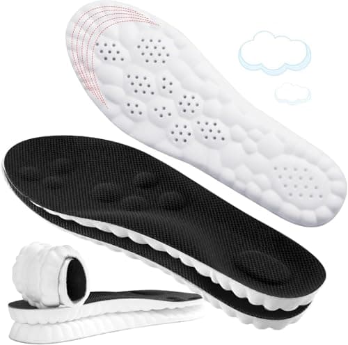4D Cloud-Like Comfort Soles for Men - Soft Memory Foam Cushioning Insoles - Trim to Fit Steppers Insoles with Arch Support for Foot Pain Relief and Fatigue Reduction(US M 7.5-10.5)