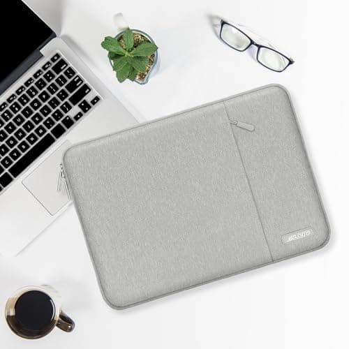 MOSISO Laptop Case 13.3 inch, 13-13.3 inch Laptop Sleeve Compatible with MacBook Air/Pro 13/Pro 14 M5 M4 M3 M2 M1, HP Dell ASUS Lenovo,Polyester Vertical Computer Sleeve Bag with Pocket, Gray 5