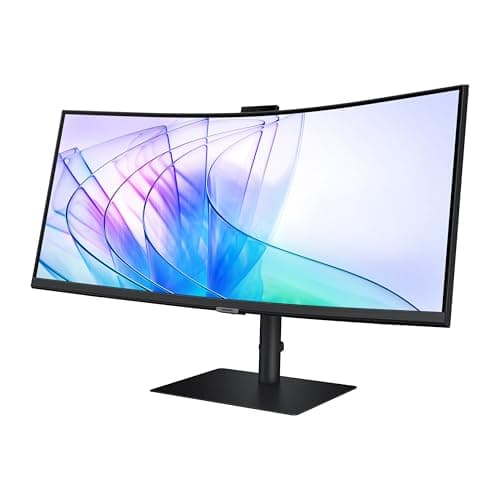 Samsung 34-Inch ViewFinity S65VC Series Ultra-WQHD Curved Computer Monitor, 100Hz, AMD FreeSync, HDR10, USB-C, Built-in Speaker, Camera, KVM Switch, Eye Care, Eco-Packaging, LS34C650VANXGO, Black 18