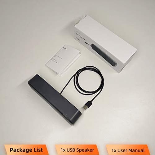 [Upgraded] USB Computer /Laptop Speaker with Stereo Sound & Enhanced Bass, Portable Mini Sound Bar for Windows PCs, Desktop Computer and Laptops 7