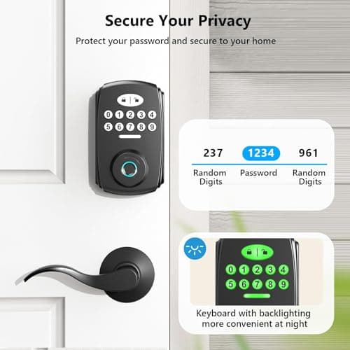 Fingerprint Door Lock - Keyless Entry Door Lock Smart Deadbolt Lock - Electronic Digital Keypad Lock - Smart Locks for Front Door - Auto Lock - Easy Installation 8
