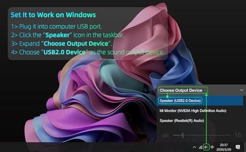 Computer Speakers for Desktop PC, External Speakers for Laptop, Mini Computer Soundbar for PC, Wired USB Plug in Speakers with Loud Sound, Deep Bass, Wide Compatibility – Bult-in USB C to USB Adapter 7