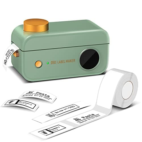 Phomemo Large Label Maker Machine with Tape D50 for 3/5" to 9/10" tape, Portable Thermal Label Maker Machine, Bluetooth Label Printer for Address,Storage,Office, Support Phones & Pad, USB Rechargeable