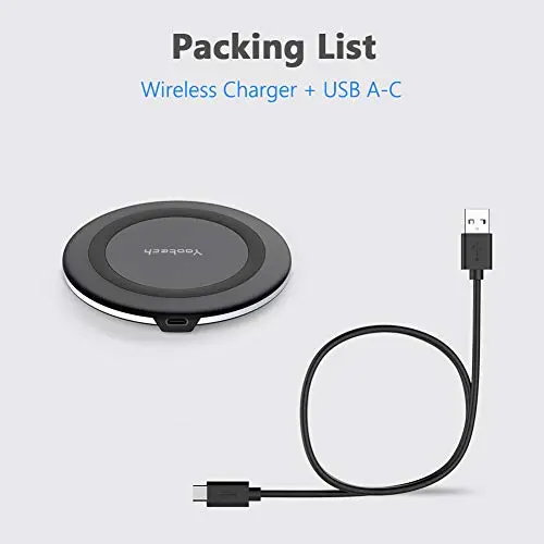 Yootech Wireless Charger,10W Max Wireless Charging Pad Compatible with iPhone 17/17 Pro/17 Pro Max/Air/16/15/14/13/SE 2022/12/11,Samsung Galaxy S25/S24/S23,for AirPods Pro 3(No AC Adapter) 6