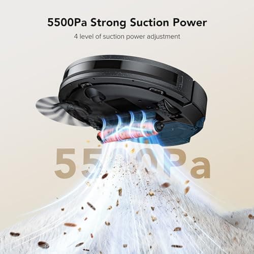 BPMIO Smart Robot Vacuum and Mop Combo, 5500Pa Suction Power, LiDAR Mapping, Alexa & App Control, 120-Minute Runtime, Ideal for Pet Hair, Carpets, and Hard Floors (B20-3) 7