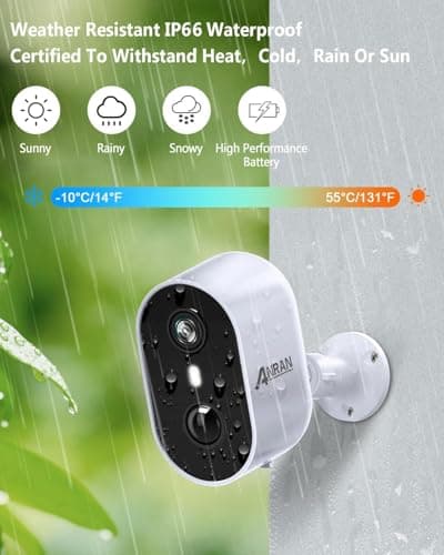 ANRAN Security Cameras Wireless Outdoor,2K 3MP Battery Powered Indoor Home Security Camera with AI Motion Detection & Color Night Vision,2-Way Talk Spotlight Siren Alarm, Work with Alexa,Waterproof 5