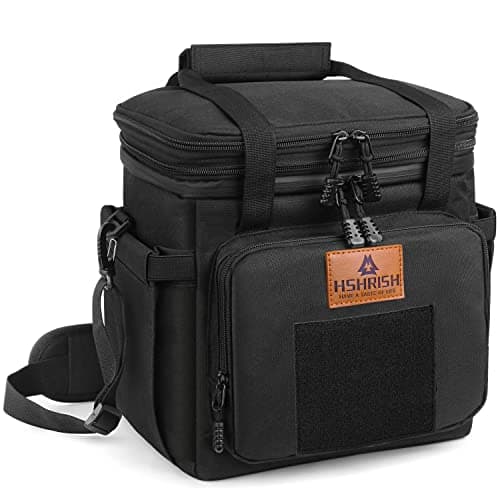 HSHRISH Lunch Box for men, Large Expandable Insulated Lunch Bag, Durable Waterproof Leakproof Tactical Cooler Bag for Adults Men to Work Picnic Beach Day Trips, 24 Cans/16 L, Black