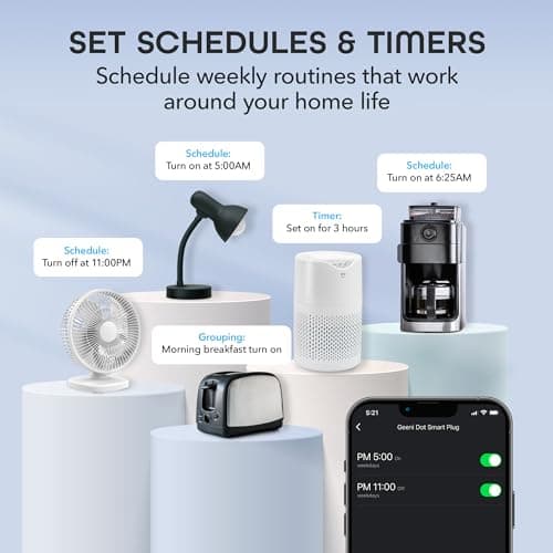 Geeni Dot Smart Plug with 2.4GHz WiFi Connectivity – 2-Pack Compact, Fire-Resistant Smart Outlet Plugs with Schedule & Timer – No Hub Needed, Supports Alexa & Google 7
