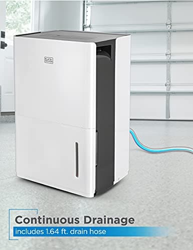 BLACK+DECKER 22-Pint Portable Dehumidifier, Dehumidifier for Home up to 1500 Sq. Ft. Coverage, For Basement and Medium to Large Spaces, Removable Bucket and Drain Hose Included, BD22MWSA, White 6