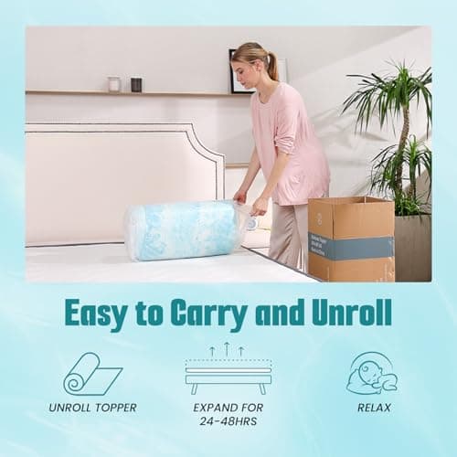 NEWBULIG Mattress Toppers Memory Foam Twin, 3 Inch Thick Bed Topper Pad Cooling Gel Infused Soft Comfy Padding Breathable for Sleeper Sofa Couch RV Camper, CertiPUR-US Certified 7