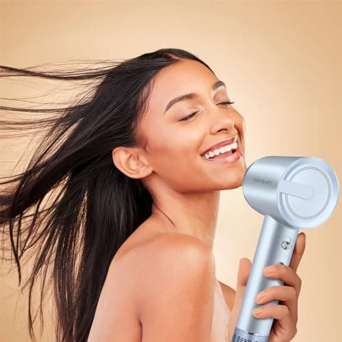 ZQIAN BEAUTY Hair Dryer, High-Speed Blow Dryer with 110,000 RPM Brushless Motor, 200 Million Negative Ionic Hair Dryer, Fast Drying Low Noise Hairdryer with Magnetic Concentrator Nozzle (Silver Blue) 8