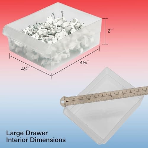 Akro-Mils 24-Drawer Plastic Drawer Storage Cabinet for Garage Organization, Bead Organizer, Building Bricks Storage, Teacher Toolbox, Makeup Organizer, 20" W x 6" D x 16" H, 10124 Black 7