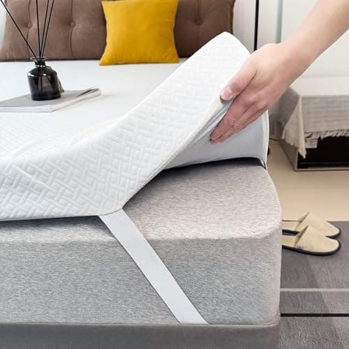 Memory Foam Mattress Topper, 2 Inch Queen Mattress Topper, Ventilated High Density Pad for Back Pain, Bed Topper with Removable Soft Cover, CertiPUR-US Certified
