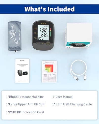 Blood Pressure Monitor for Home Use: AILE Blood pressure machine with blood pressure cuff 8.7"-16.5" adjustable Upper arm BP monitor automatic digital high blood pressure cuff Easy to use (Black) 7