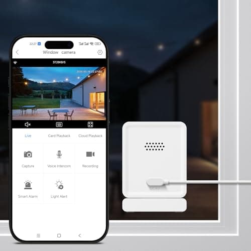 Window Camera, 3MP 2K Home Security Camera for Indoor Glass Monitoring, 2.4GHz & 5GHz WiFi Wireless, AI Color Night Vision, Human & Motion Detection, 24/7 Recording, Easy & Quick Window Mount (1 Pack)