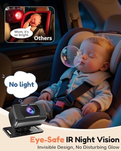 7-Inch Car Baby Camera for Seat: 1080P HD Rear Facing Camera for Backseat - 150° Wide Angle View with Ultra-Clear Night Vision - Easy Installation - USB-Powered for Monitoring Infant by Fodkh 5