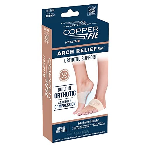 Copper Fit Arch Relief PLUS – Compression Wrap with Orthotic Arch Support Plantar Fasciitis, Flat Feet, Fallen Arches – Universal Fit for Men and Women 5