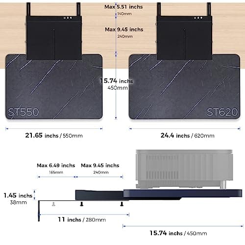 SCREEN PRO ST620 Motorized Slider Tray for Ultra Short Throw(UST) Projector & Laser Projector TV. Projector Shelf Extend to 150" Picture. Auto Telescopic Retractable Tray, Three Types Installation 6