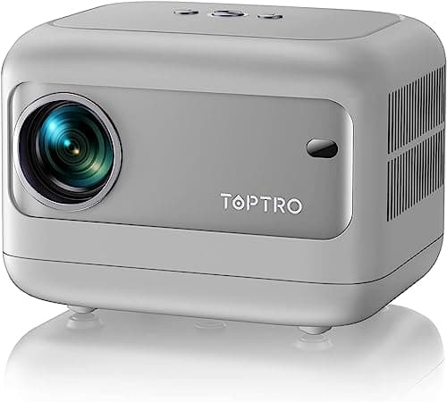 [Electric Focus/Mini Body]Mini Projector with WiFi 6 and Bluetooth 5.2, 2025 Upgrade TOPTRO TR25 Portable Projector, 1080P FHD, ±40° Electric Keystone Correction, Movie Projector for iOS/Android/PS5