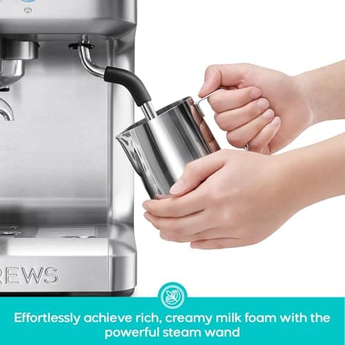 CASABREWS Ultra Espresso Machine with LCD Display, Espresso Maker with Powerful Milk Frother, Customizable Brewing Temperature, Provides Barista-Level Lattes and Cappuccinos, Gift for Men & Women 7