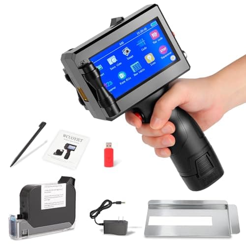 WCUOYJET Handheld Inkjet Printer & Coding Machine, WUOYJET TIJ770 Portable Inkjet Printer Gun with 42ml Quick-Dry Ink Date/Batch/QR Code/Barcode/Image Printing