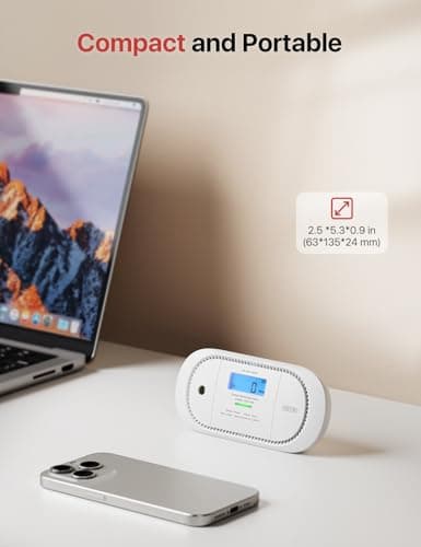 X-Sense Wireless Interconnected Carbon Monoxide Detector, Replaceable Battery Powered CO Alarm with Digital Display and Peak Value Memory, XC01-WR, Pack of 2 5