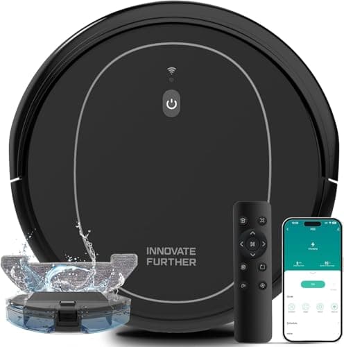 AZQQ Robot Vacuum 4000Pa Strong Suction Vacuum Robot and Mop & WiFi/App/Remote/Alexa Control & Central Brush & Self-Charging, Schedule 3-in-1 Robotic Vacuum Cleaner for Pet Hair, Hard Floor, Carpet