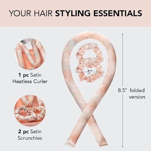 Kitsch Satin Pillowcase - Aura, 2pc & Satin Heatless Curling Set with Discount 6