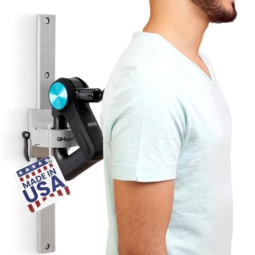QMount Massage Gun Holder & Wall Mount - Hands-Free for Full Body Muscle Recovery - Fully Adjustable Massage Gun Wall Mount - Heavy Duty Nylon Body, No Slip, Supports Deep Massaging