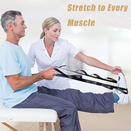 Oak-Sports Stretching Strap Yoga Strap for Physical Therapy with 10 Loops, Yoga Straps for Stretching, Upgraded Non-Elastic Stretch Band for Pilates, Dance and Gymnastics with Workout Guide (Black) 6